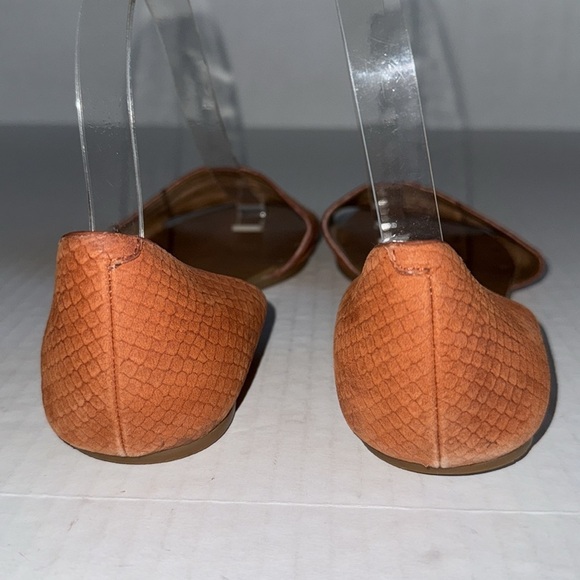 Madewell Thea D’Orsay Burnt Orange Snakeskin Textured Flats - Picture 9 of 13